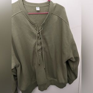 Old Navy olive green lace front sweatshirt